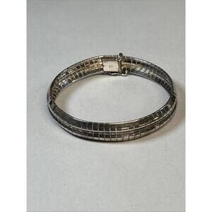 Vintage Milor Italy 925 Sterling Silver Bracelet-8in-10mm Wide-21 Grams